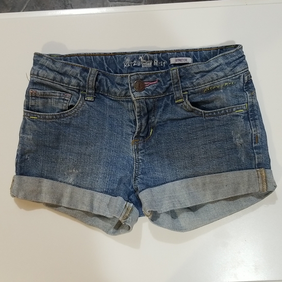 Ritzy Brit Blue Jean Shorts Girls 8/10 Small - Picture 2 of 3